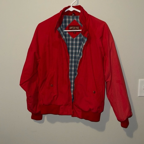 American Eagle Outfitters Jackets & Blazers - Vintage 80s American Eagle Barn Jacket Red Plaid Linging Pockets Zip FUC Flaw